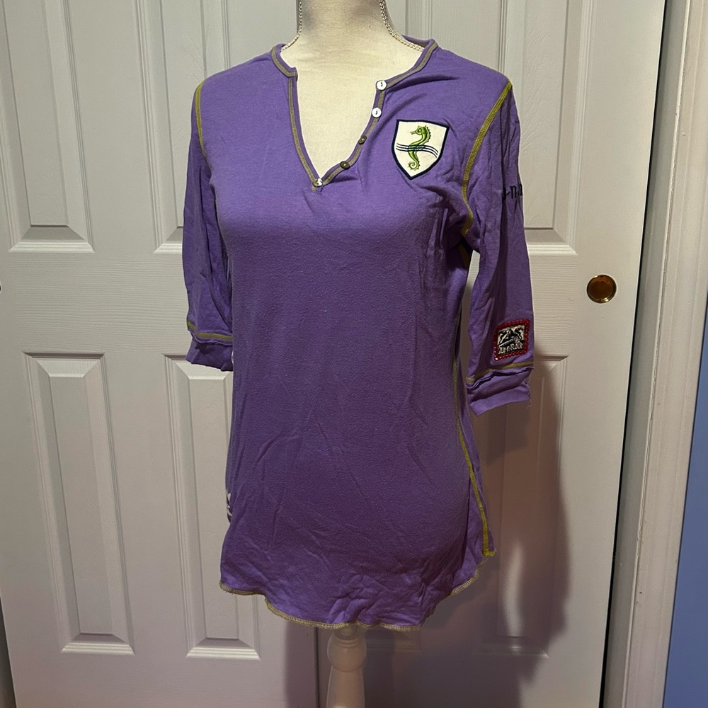Alp N Rock Purple Women's Jersey 3/4 sleeve henley.